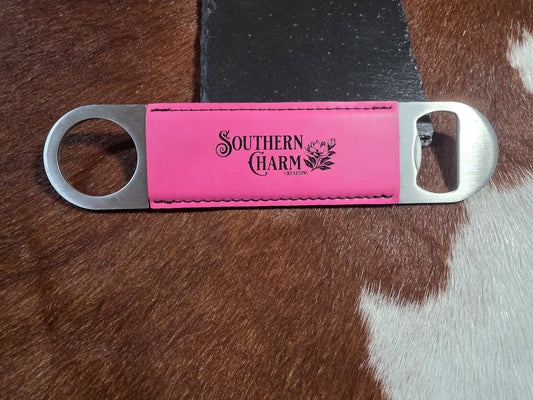 The H#@! I WONT lasered pink bottle opener.