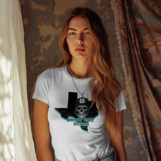 Sothern Charm Creations Branded Tee shirt. (Skull in Snap Back)