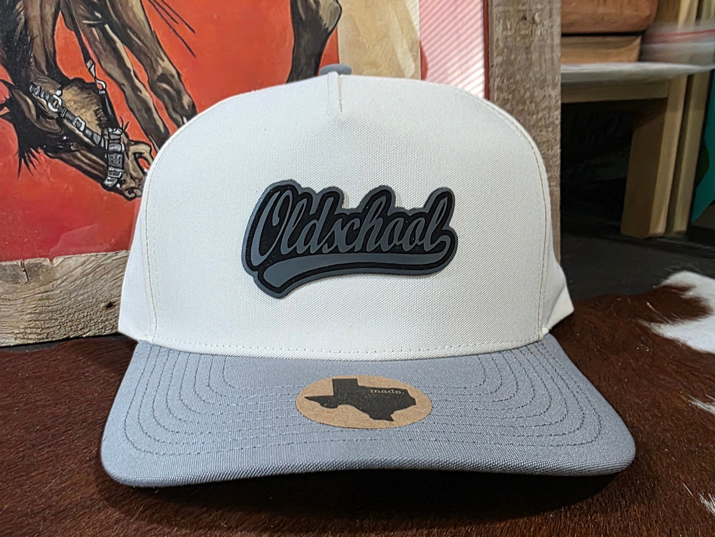 Old school patched hat.