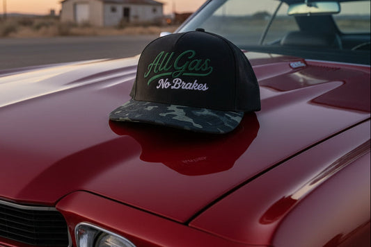All Gas no brakes performance hat.