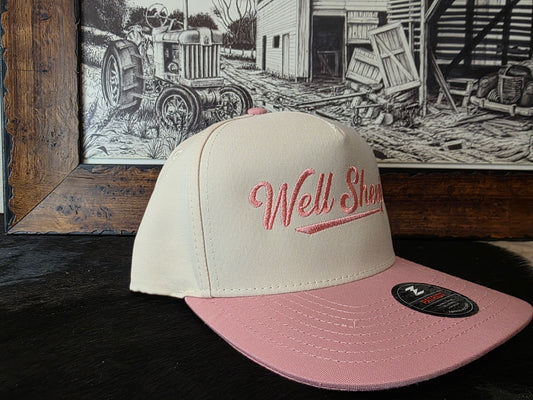 Well sheeyit! Pink 2 tone 5 panel hat.