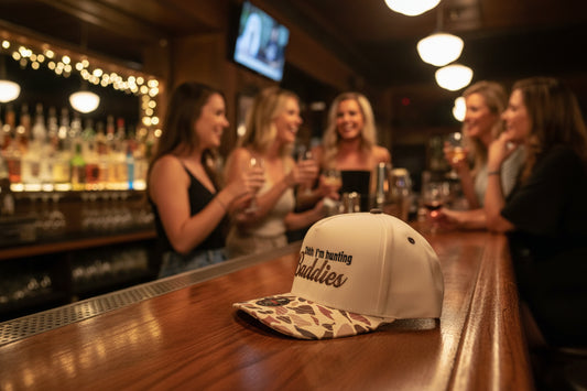 Hunting Baddies 2 tone camo hat.