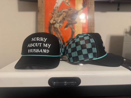 SORRY ABOUT MY HUSBAND DTF ROPE HAT.