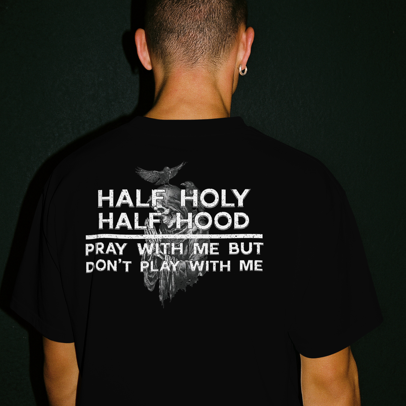 HALF HOLY HALF HOOD TEE-SHIRT.