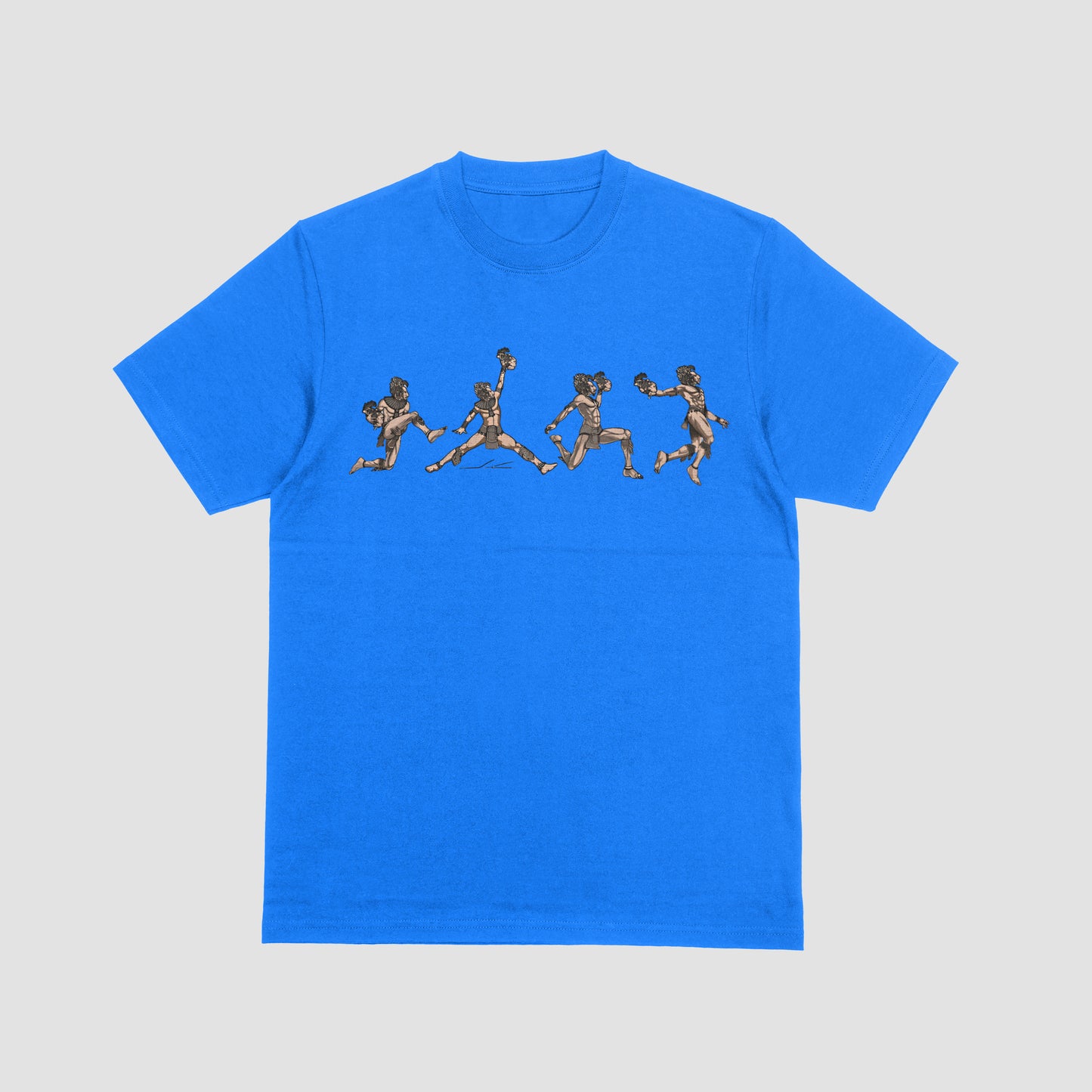 Aztek jump man t shirt.