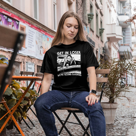 Get in losers Michael Myers Tee shirt.