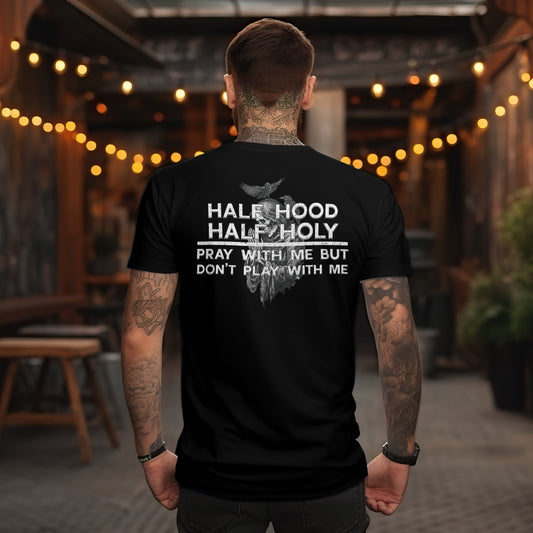 HALF HOLY HALF HOOD TEE-SHIRT.