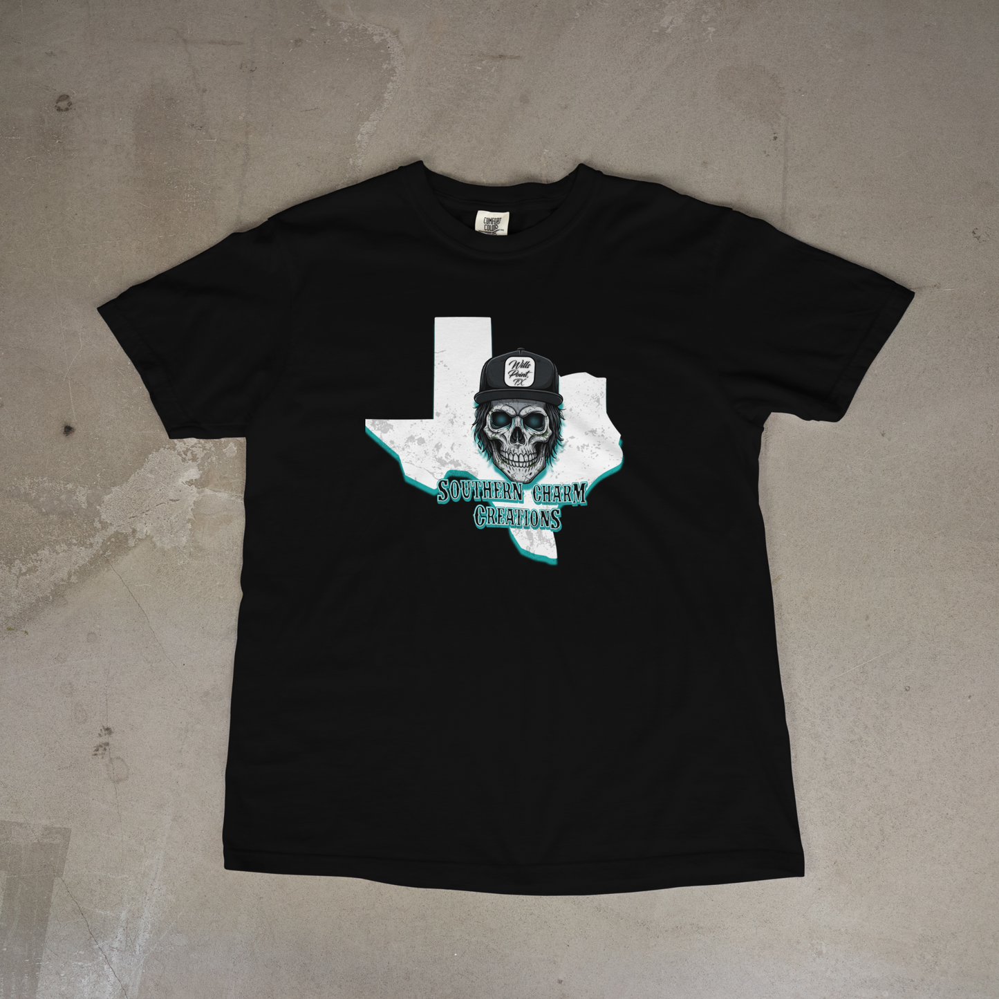 Sothern Charm Creations Branded Tee shirt. (Skull in Snap Back)